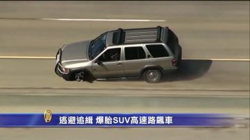 爆胎SUV惊险躲警车