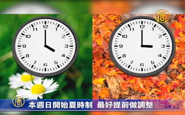 本周日開始夏時制 最好提前做調整