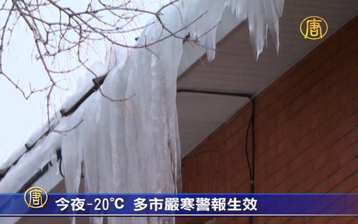 今夜-20 C 多市嚴寒警報生效