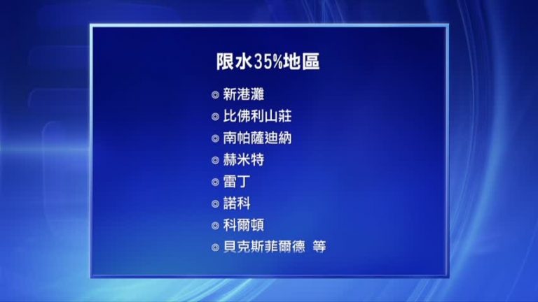 確實抗旱 部分社區須節水達35%