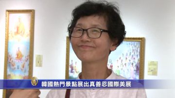 韓國熱門景點展出真善忍國際美展