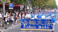 欧洲法轮功反迫害大游行 华人震撼落泪