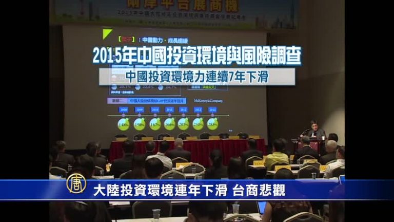 大陸投資環境連年下滑 臺商悲觀