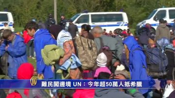 UN：今年逾50万难民抵希腊