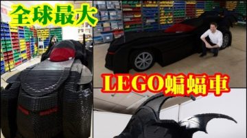 組圖；耗費50萬塊積木 全球最大LEGO蝙蝠車問世