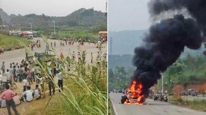 廣東逾千警民爆流血衝突 多人受傷 警車被焚