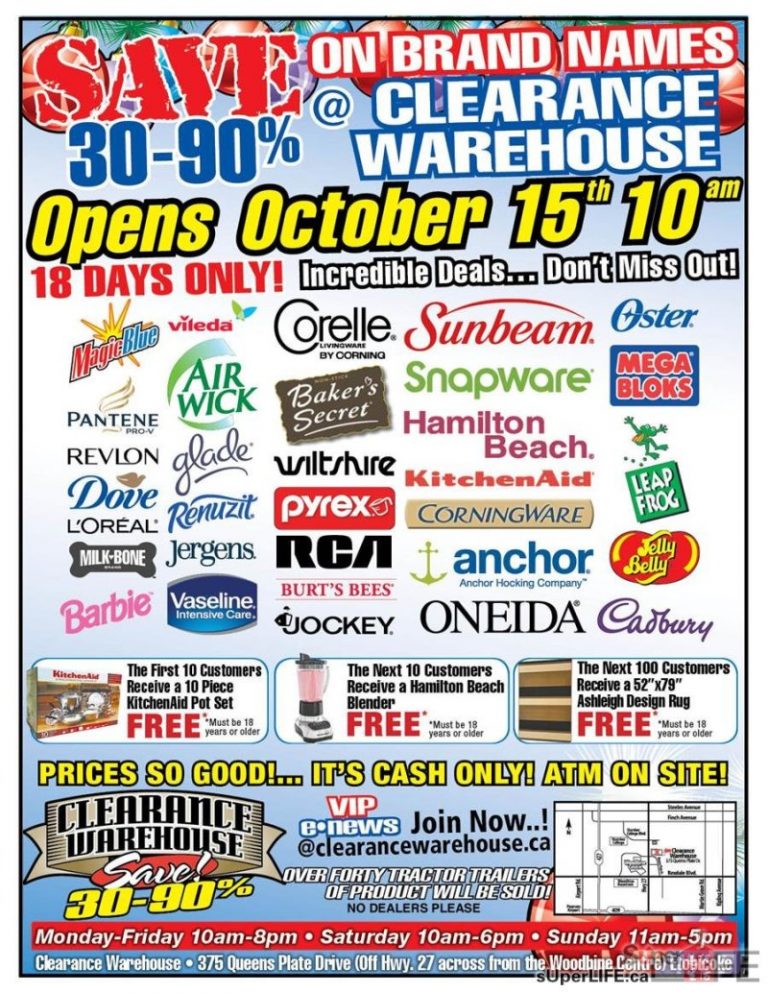 1折起！名牌日用品Warehouse Sale