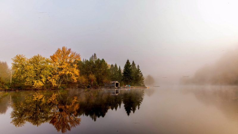 天堂般美景：Muskoka金秋晨曦