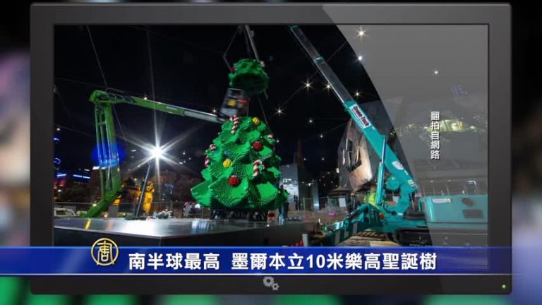 南半球最高 墨爾本立10米樂高聖誕樹