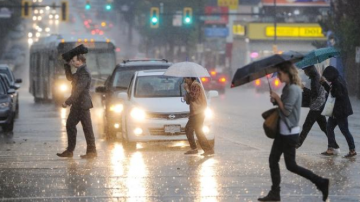 环境部警告 大温地区将有大雨天气