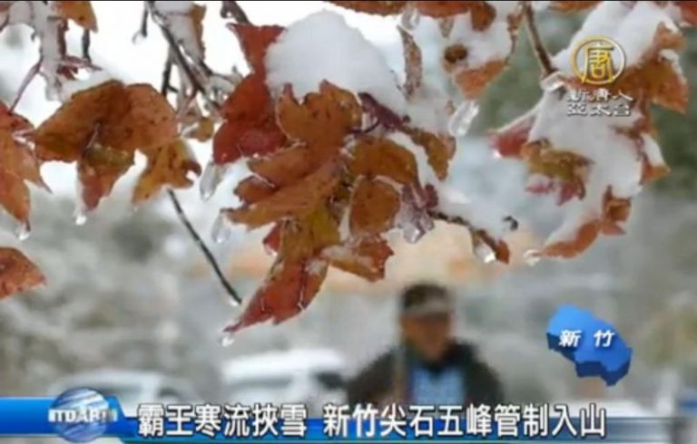 霸王寒流挾雪 新竹尖石五峰管制入山