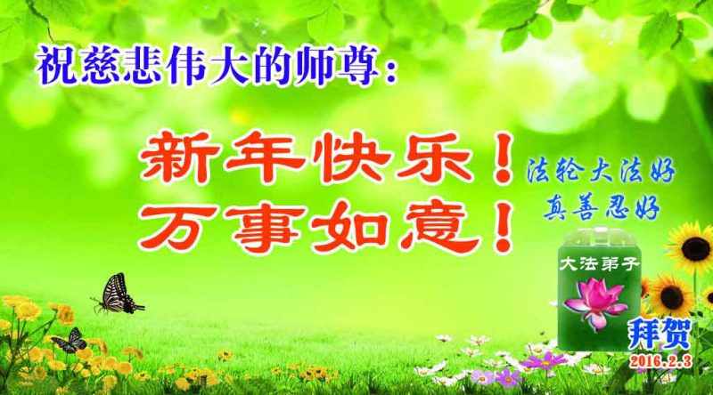 青岛法轮功学员恭祝李洪志大师新年好(28条)