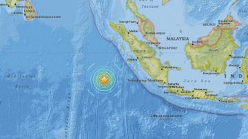 印尼蘇門答臘島西南附近發生7.8級地震