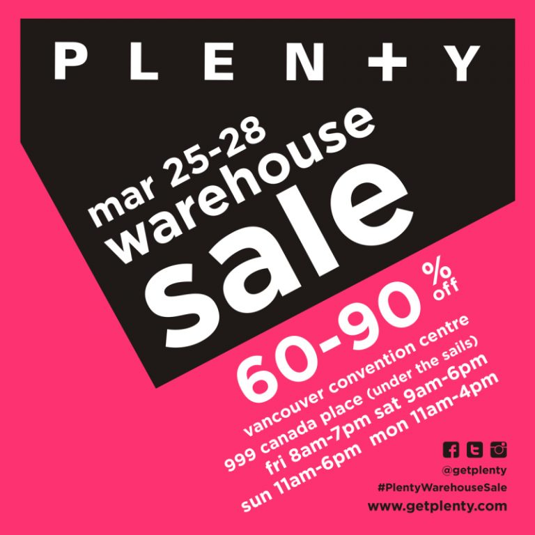 Plenty溫哥華開倉特賣 折扣最高達90%