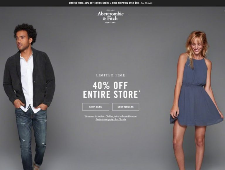Abercrombie & Fitch 北美官網全站6折 再送折上折優惠碼