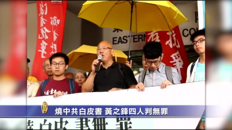 燒中共白皮書 黃之鋒四人判無罪