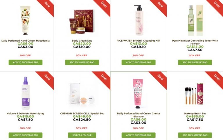 The FaceShop官網產品低至半價  滿45免運費