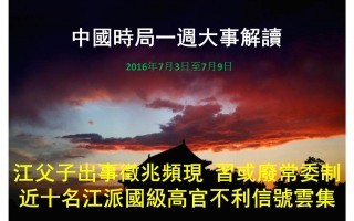 謝天奇：江父子出事徵兆顯 習或廢常委制近十名國級高官勢危