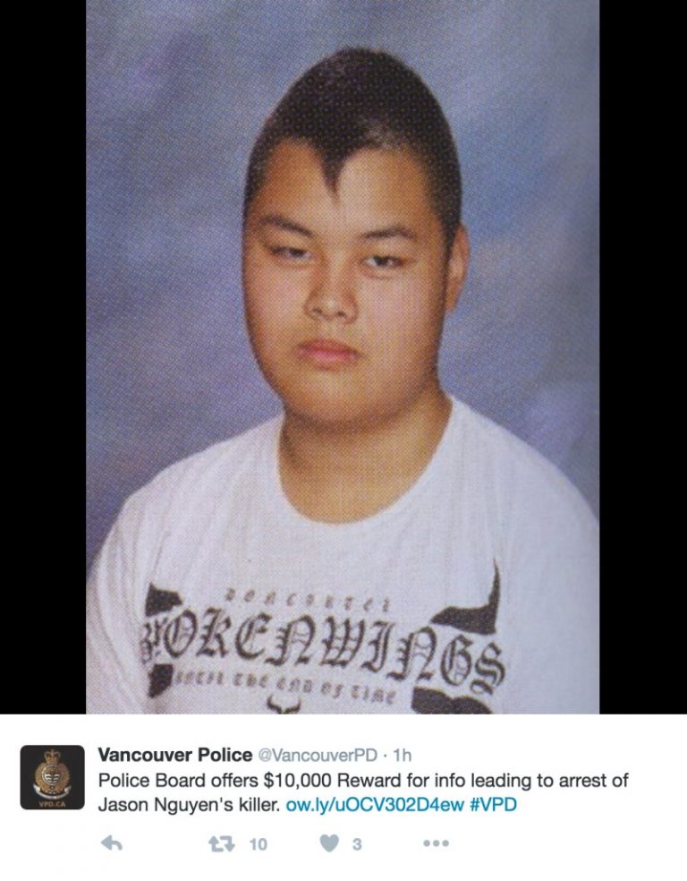 溫哥華少年慘死 警方萬元重金尋罪犯