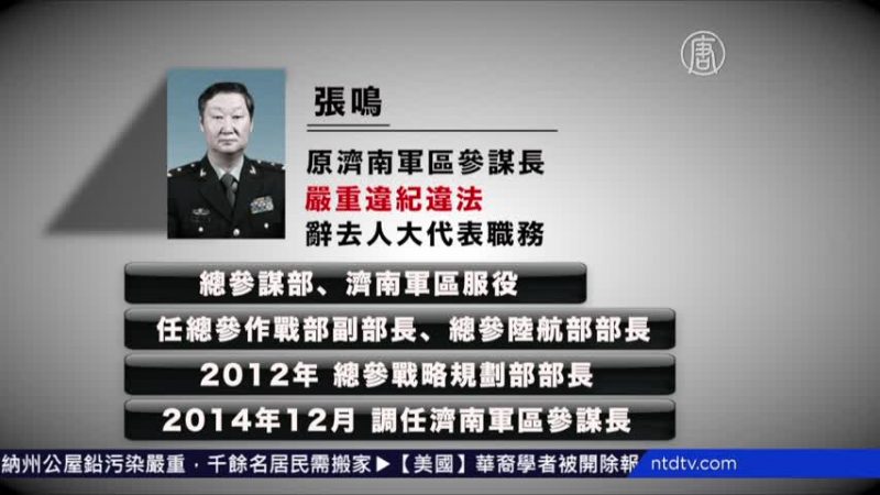 又一軍老虎落馬 張鳴的去向終於落定