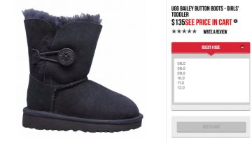 $59.99 (原价 $135) UGG 纽扣款女童雪地靴特价