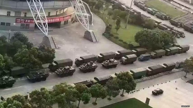 杭州G20戒嚴 會場外停滿坦克装甲車