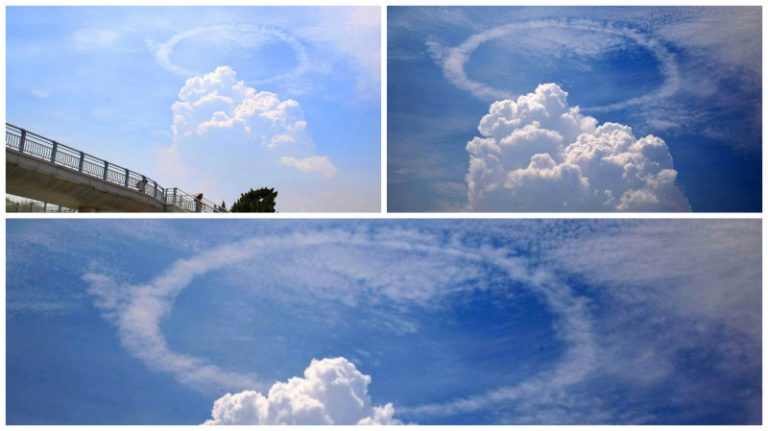 安徽銅陵現罕見「環狀雲」 網民：天使要降臨？
