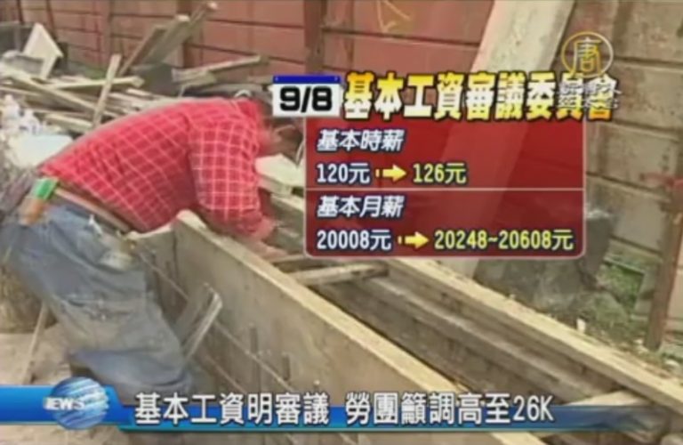 基本工資明審議 台勞團籲調高至26K