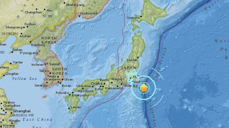 東京今晨6.4海底地震 深度僅10公裡 尚無海嘯之虞