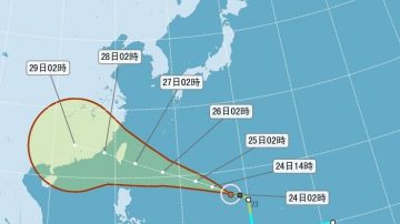 【更新】中颱梅姬直逼台灣 持續增強  25日晚或發海警