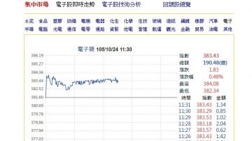 台股面板強彈 電子股當先鋒