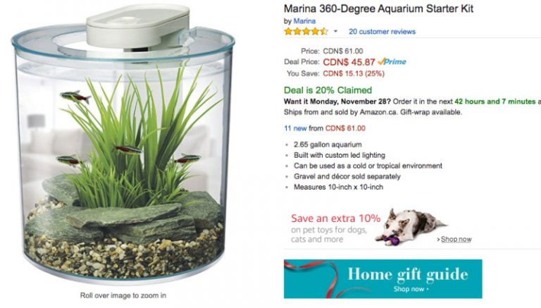 $45.87(原價 $61) Marina 360度觀賞魚缸套裝