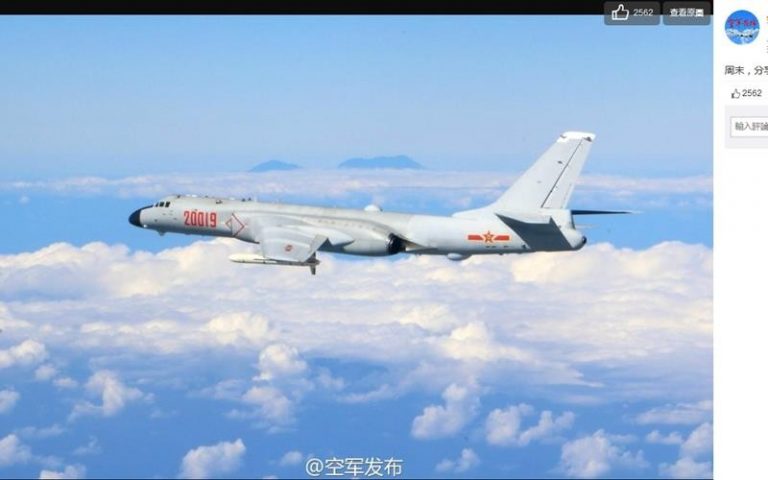 中共空軍炫耀文 轟-6K背景是台灣玉山？