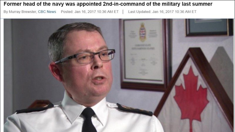 加拿大副國防參謀長暫離職 沒有任何解釋