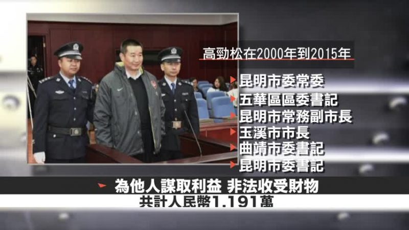 中共昆明市委前书记高劲松判刑10年