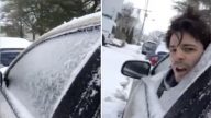 男子撞破车窗伸出头，让众人惊愕！当他解释了原因之后，人们笑惨啦！