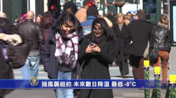 强风袭纽约 未来数日降温 最低－8ºC