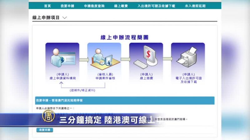 三分钟搞定 陆港澳可线上申请游台许可