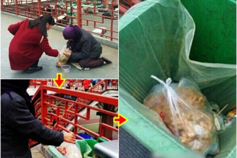 陝西假乞丐只收錢   將施捨食物丟垃圾桶