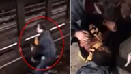 绝非莽撞! 火车将至 美男跳轨救人有丘壑