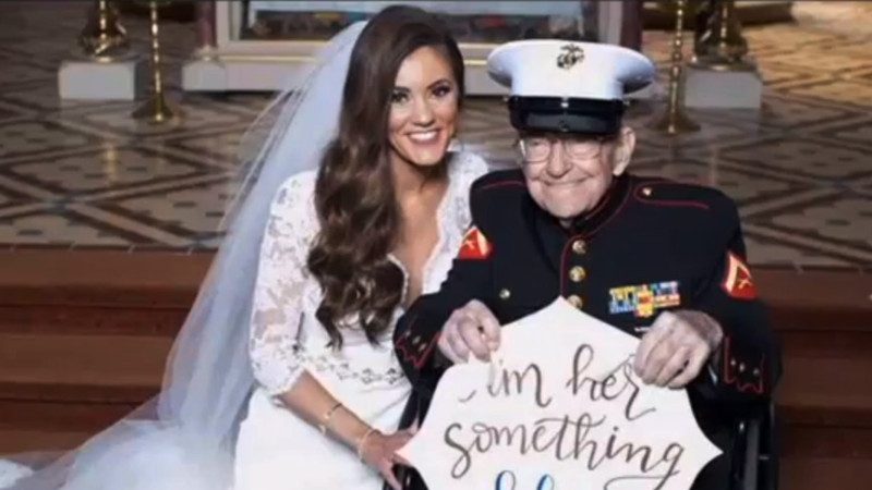92岁老兵婚礼凑热闹 让新娘坐拥“四样宝”