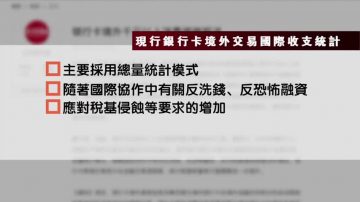 中國銀行卡境外消費千元將被報送