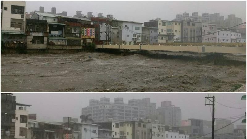 北台湾豪雨灾情不断 桃园南通桥被冲走