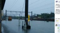 水淹铁轨 台铁斗六-嘉义公路接驳