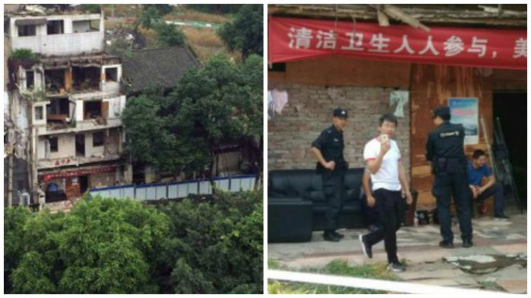 重慶居民家遭圍堵強拆 眾網民現場聲援