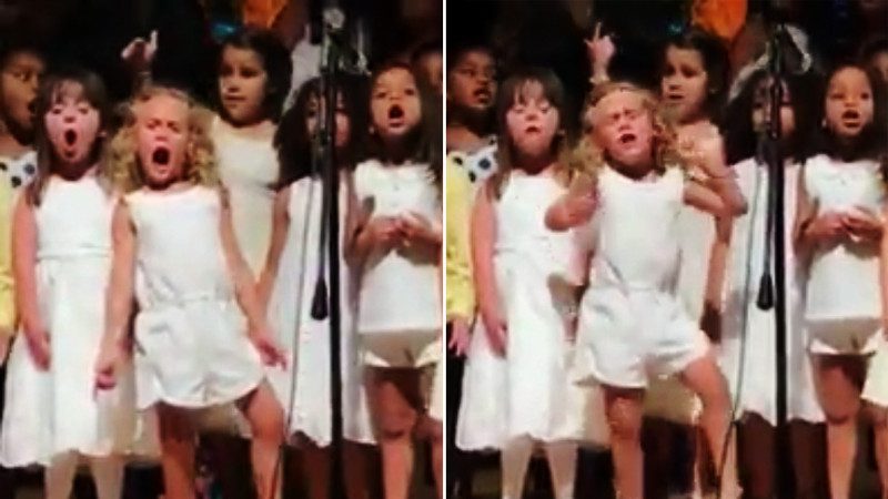 美國4歲女孩唱歌超投入 視頻發布迅速獲千萬點擊