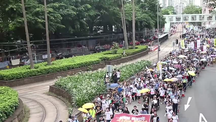 【禁闻】数万港人七一大游行 捍卫一国两制