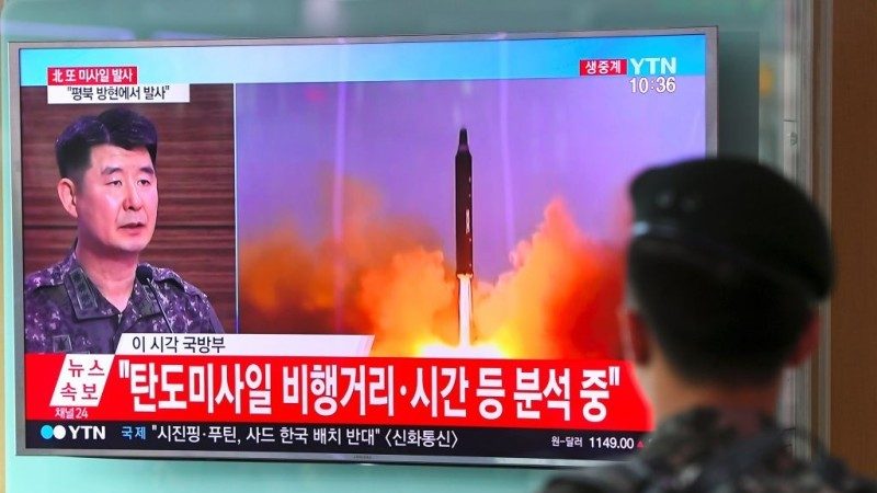 朝鲜射弹激怒韩国 韩美拦截系统击中目标（视频）