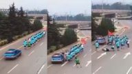 山東的姐駕車失控衝向暴走團 致1死2傷