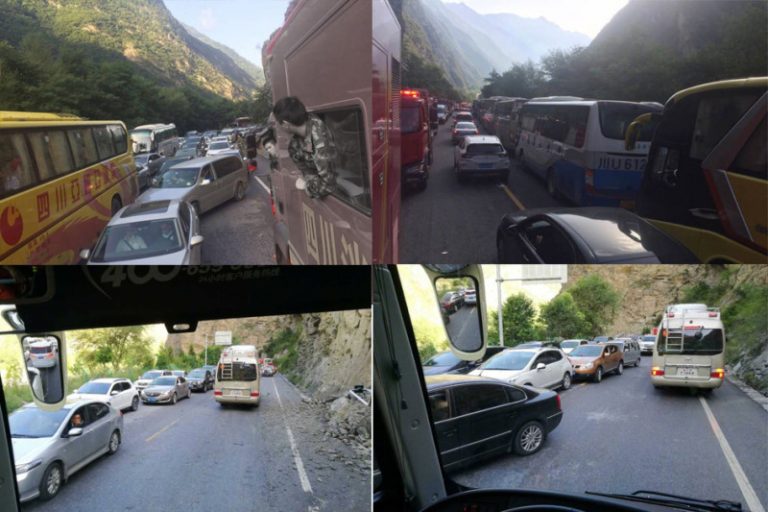 九寨溝強震：撤離私家車插隊阻路 消防棄車步行